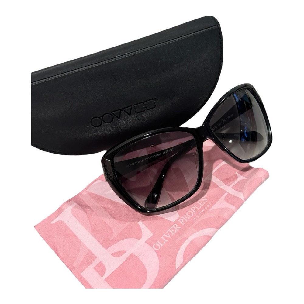 Oliver Peoples Skyla Sunglasses~Black Acetate~Hammered Metal Gunmetal